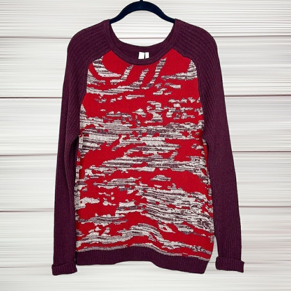NWT SHAE New York Cotton - Cashmere Blend Burgundy Sweater L